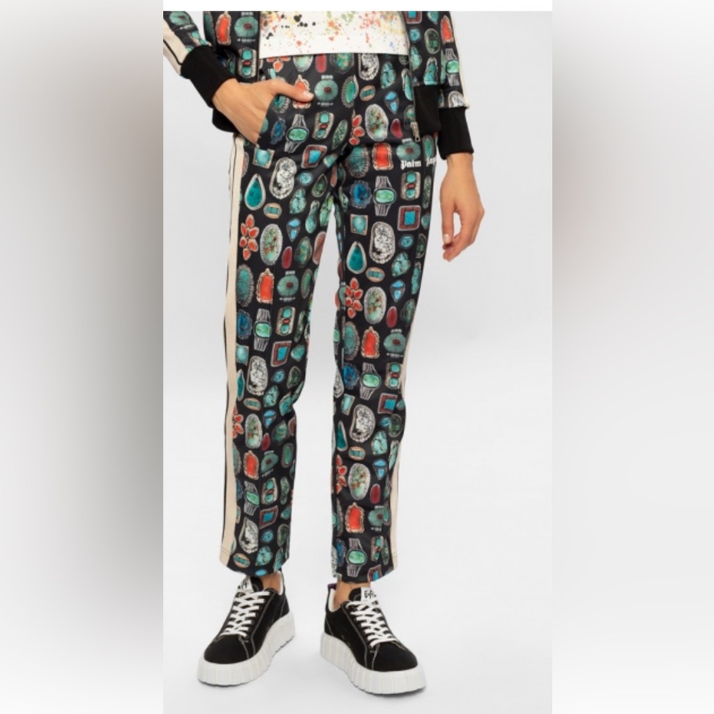 Palm Angels Black bejeweled Track Pants